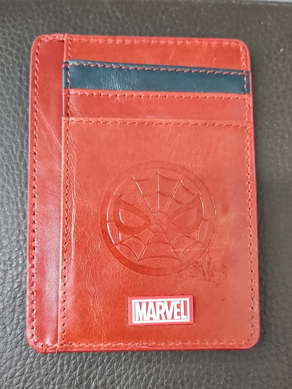 Marvel Iron Spider Card Holder Leather Wallet In Spider Red